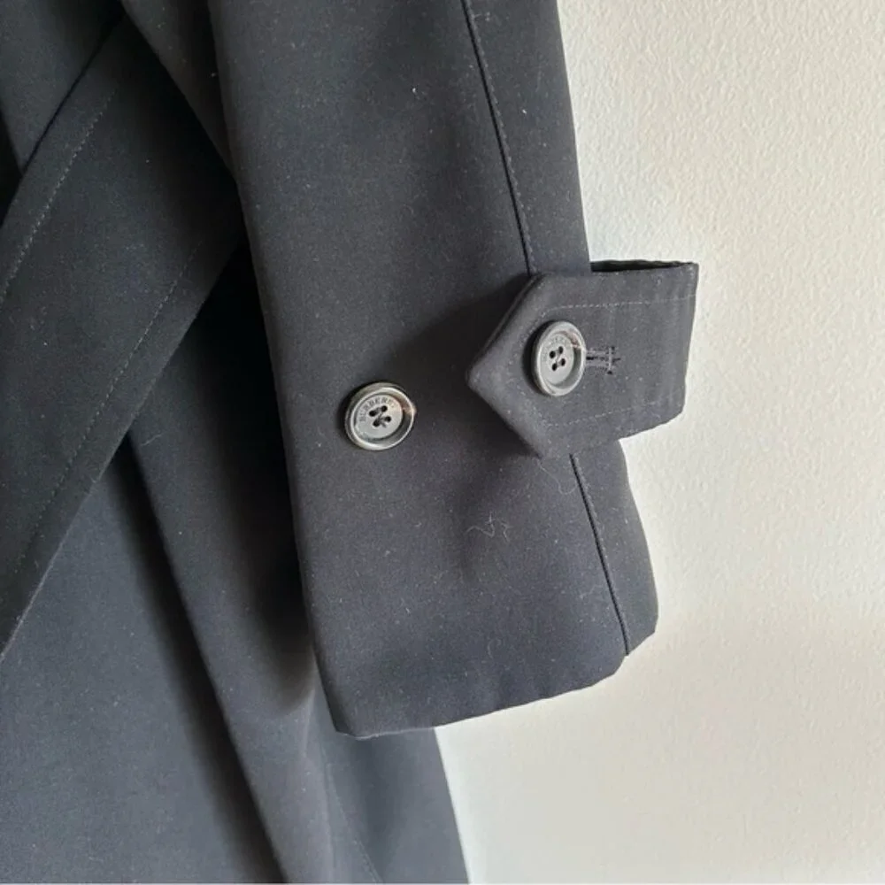 Burberry Vintage Men Black Lawrence Trench Coat with Removable Wool Vest Size 46 - Picture 11 of 16